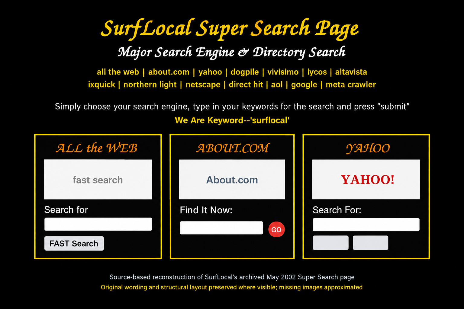 SurfLocal Super Search reconstruction from the early 2000s